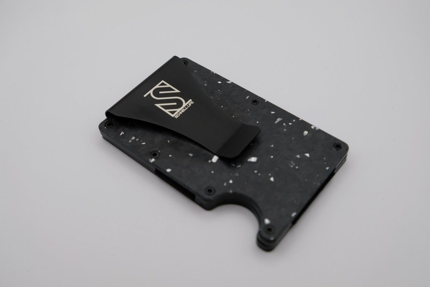 Forged Matte Carbon Fiber Wallet Silver Flake