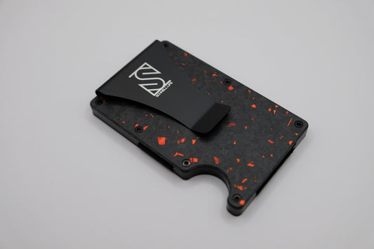 Forged Matte Carbon Fiber Wallet Red Flake