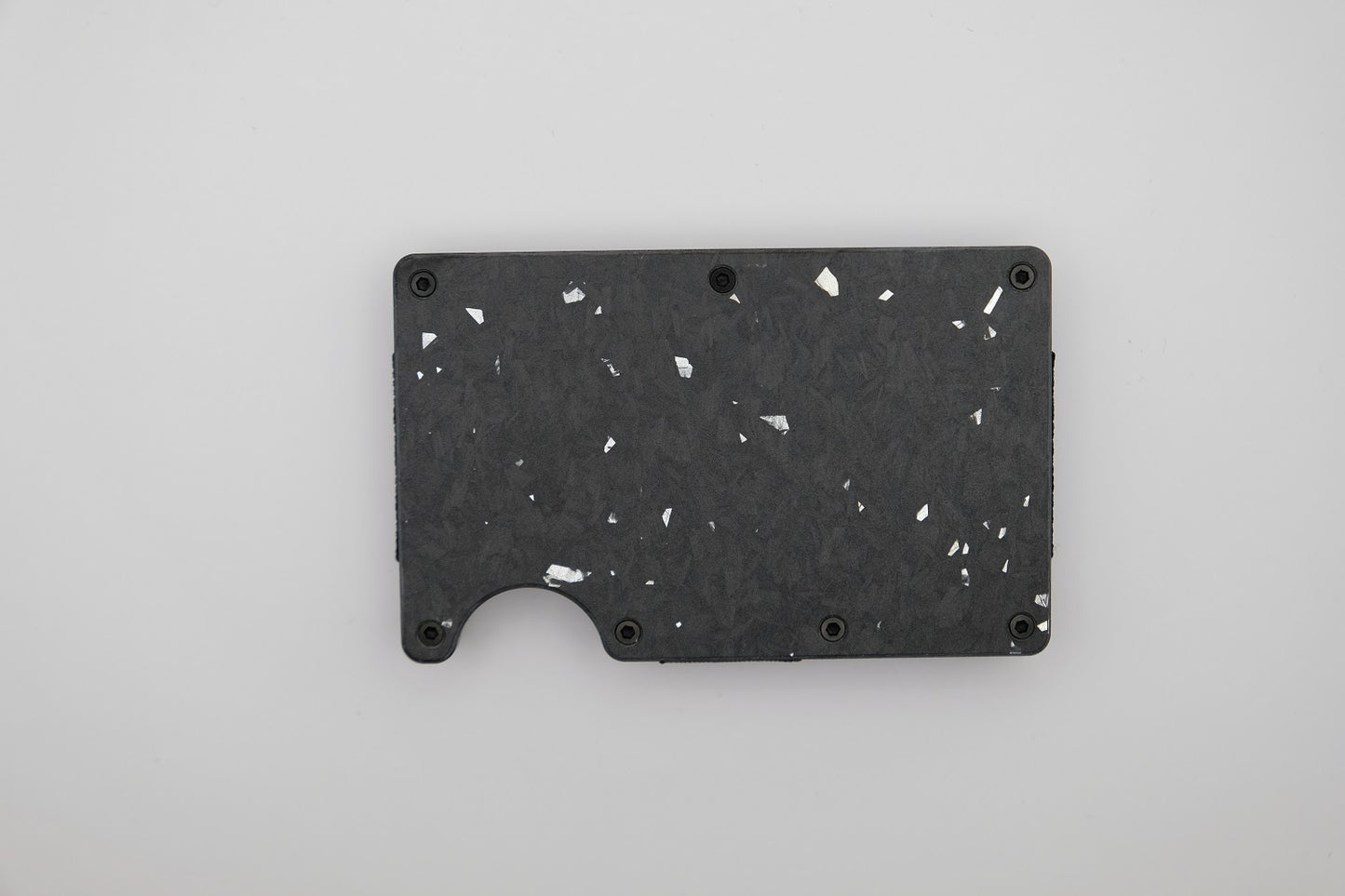 Forged Matte Carbon Fiber Wallet Silver Flake